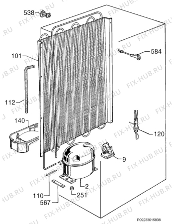 Взрыв-схема холодильника Electrolux ERC39291W8 - Схема узла Cooling system 017